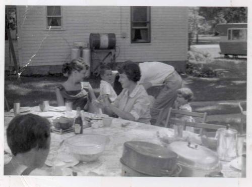 Deanna-Brennand-Jean-Erdman-at-Pam-Erdman-Baptism-reception-Aug-1955