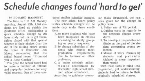 schedule changes hard to get